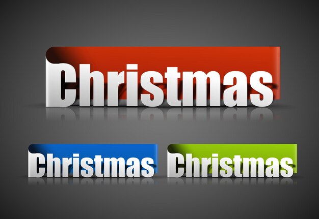 Ilustración de vector de etiqueta de texto de Navidad