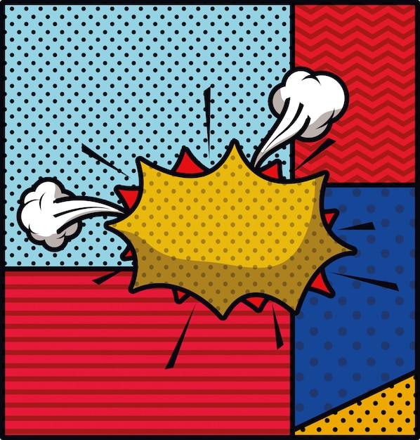 Ilustración de vector de expresión de estilo pop art