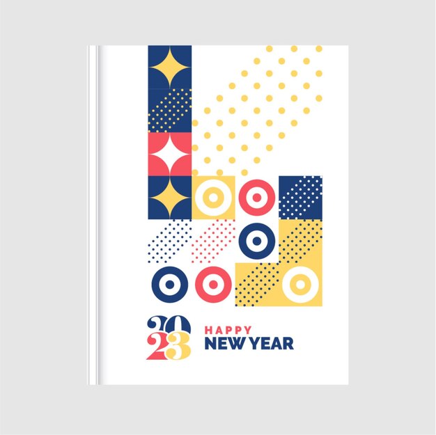 Ilustración de Vector de fondo de diseño de portada de libro de mosaico creativo 2023