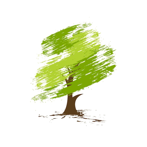 Ilustración de Vector de fondo ecológico de árbol verde