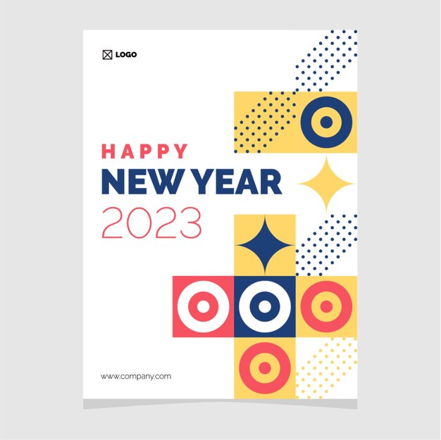 Ilustración de vector de fondo de plantilla de póster de mosaico creativo 2023