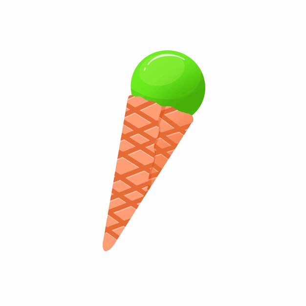 Ilustración vector helado matcha estilo colorido