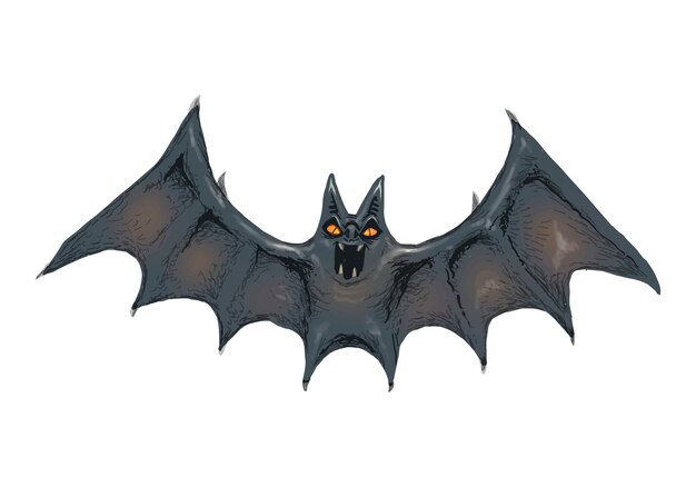 Ilustración de un vector de icono de murciélago para Halloween