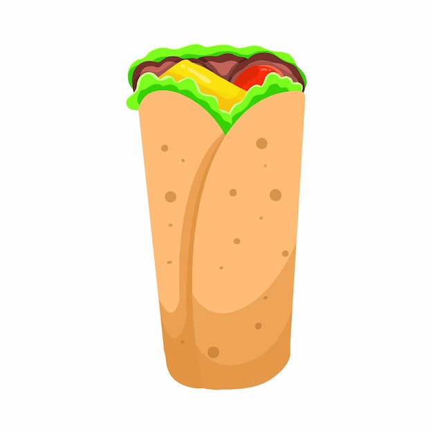 Ilustración vector kebab estilo colorido