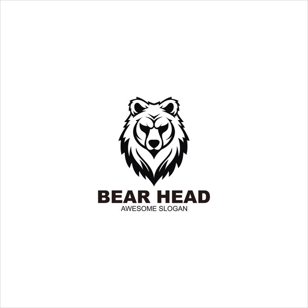 ilustración de vector de logotipo de mascota de cabeza de oso