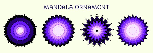 Ilustración de vector de mandala árabe púrpura