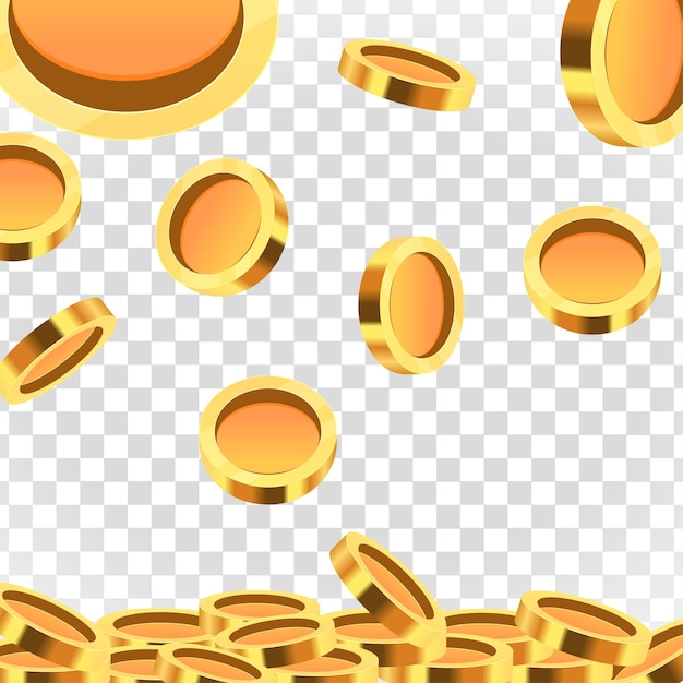 Ilustración de vector de monedas de oro volador