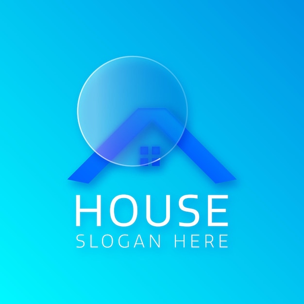 Ilustración de vector de morfismo de vidrio de logotipo de casa