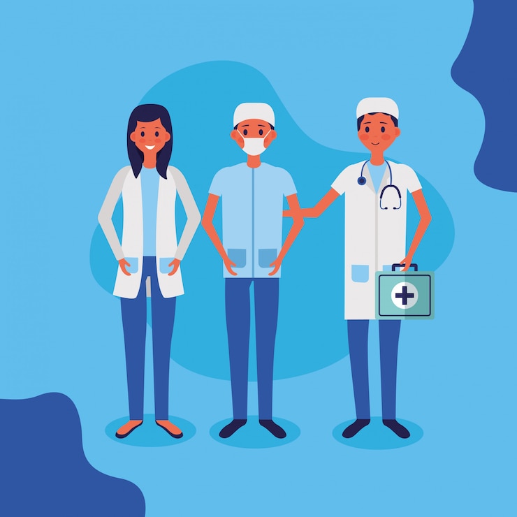 Vector gratuito ilustración de vector de personal médico personas