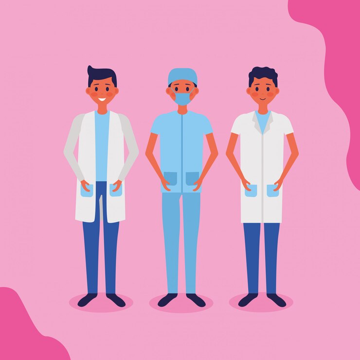 Vector gratuito ilustración de vector de personal médico personas