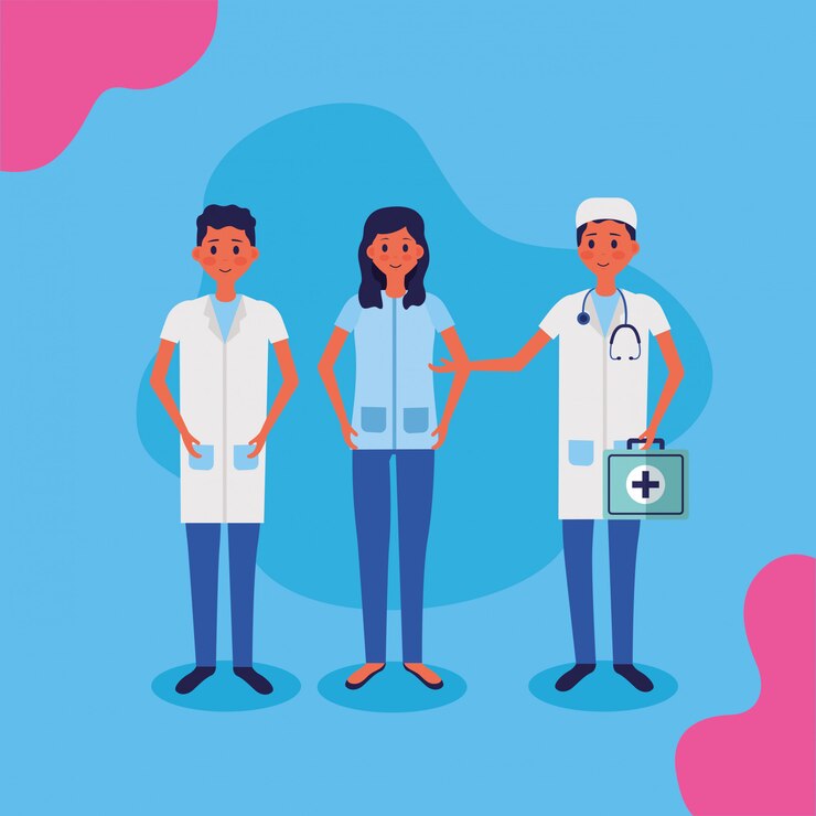Vector gratuito ilustración de vector de personal médico personas
