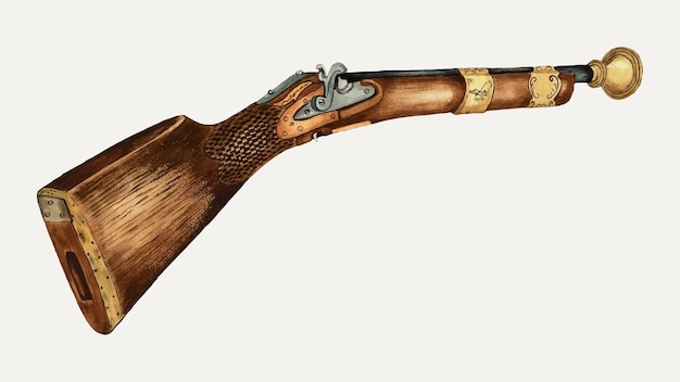 Ilustración de vector de pistola de trabuco vintage, remezclada de la obra de arte de Jessie M. Youngs