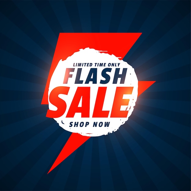Ilustración de vector de plantilla de banner de oferta comercial de venta flash