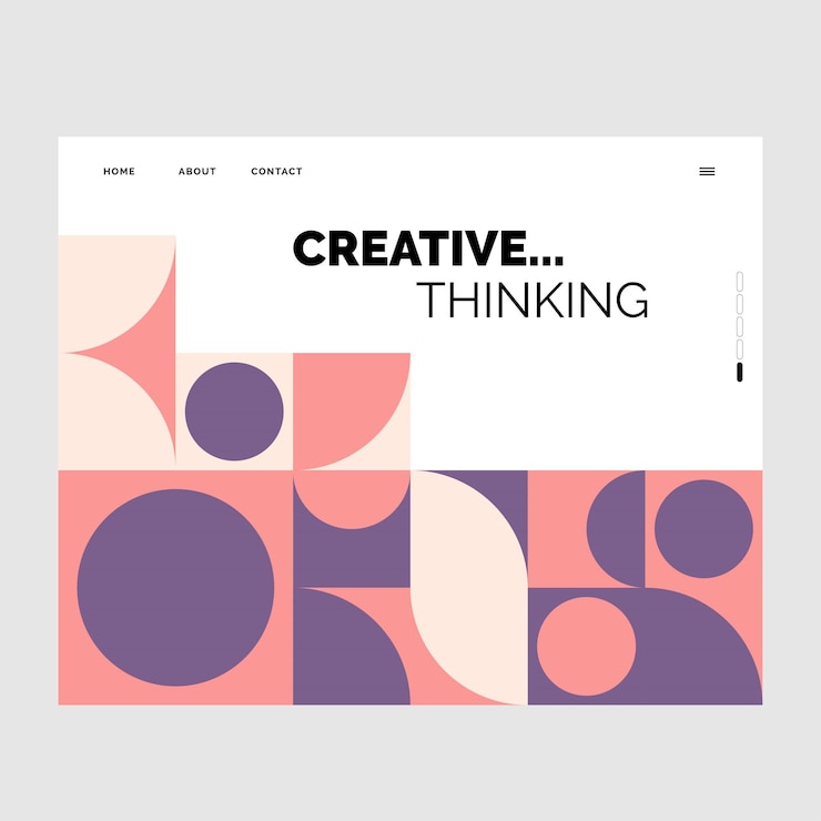 Ilustración de vector de plantilla de banner de sitio web de mosaico de pensamiento creativo