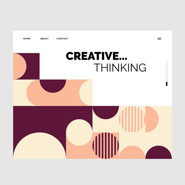 Ilustración de vector de plantilla de banner de sitio web de mosaico de pensamiento creativo