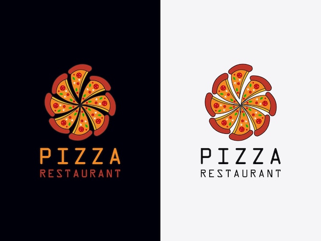 Ilustración de vector de plantilla de diseño de icono de logotipo de pizza