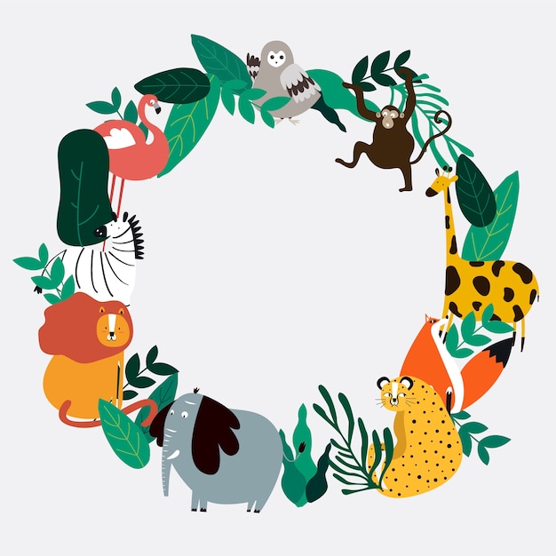 Ilustración de vector de plantilla de tema de animales