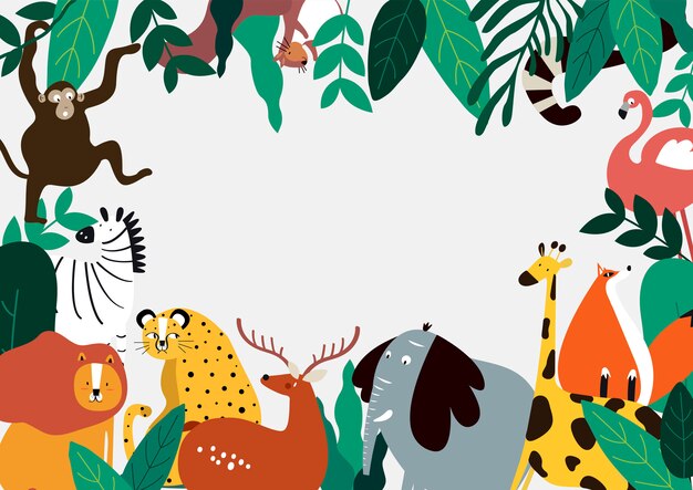 Ilustración de vector de plantilla de tema de animales