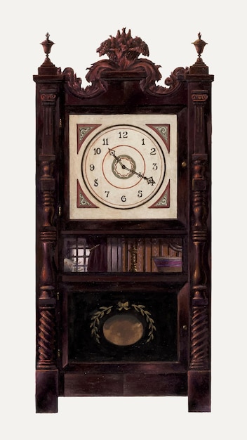 Vector gratuito ilustración de vector de reloj vintage, remezclada de la obra de arte de ralph morton