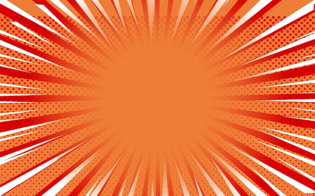 Ilustración de vector retro de fondo cómico naranja