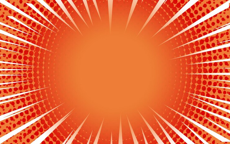 Vector gratuito ilustración de vector retro de fondo cómico naranja