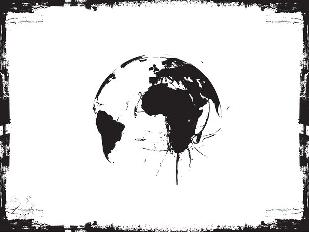 Ilustración de vector de salpicaduras de tinta de mundo mapa mundo
