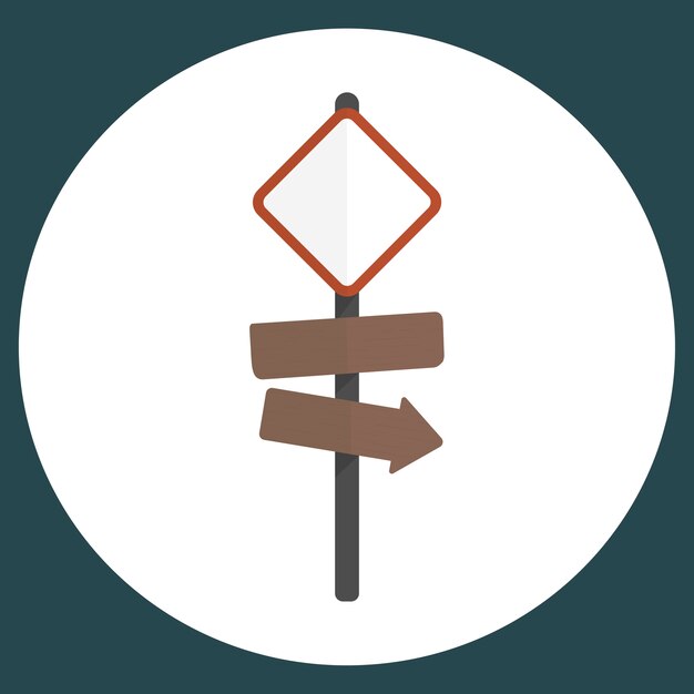 Ilustración del vector de signo en blanco