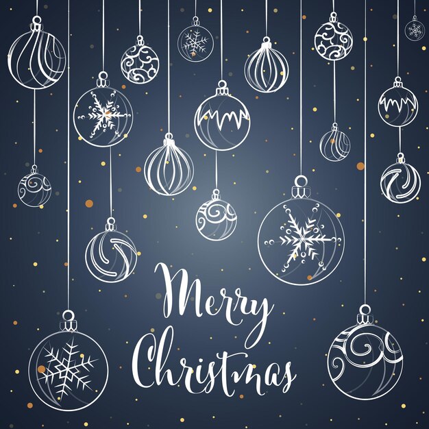 Ilustración de vector de tarjeta de felicitación de fondo de Navidad y año nuevo