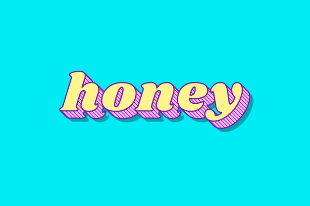 Ilustración de vector de tipografía de miel de estilo audaz funky