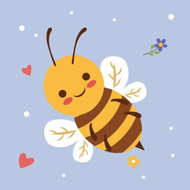 Ilustración vectorial de abejas de colores lindos