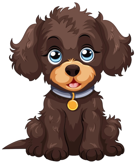 Vector gratuito ilustración vectorial del adorable cachorro marrón