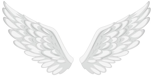 Ilustración vectorial de las alas de un ángel blanco elegante