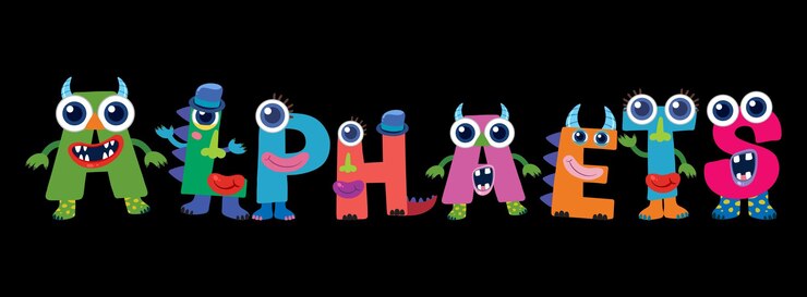 Vector gratuito ilustración vectorial del alfabeto monstruoso de colores