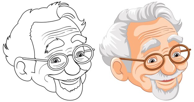 Ilustración vectorial de un anciano alegre