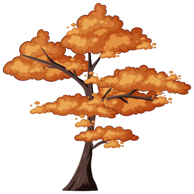 Vector gratuito ilustración vectorial del árbol de otoño