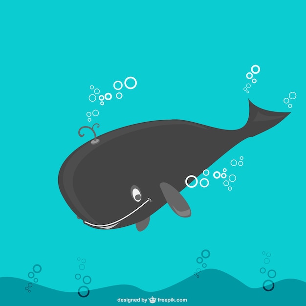 Ilustración vectorial de ballena