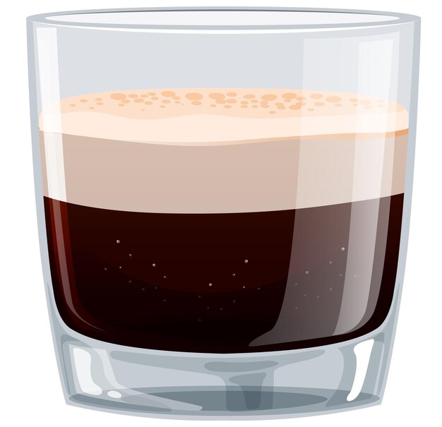 Ilustración vectorial de una bebida de café en capas