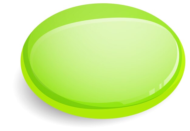 Ilustración vectorial del botón verde brillante