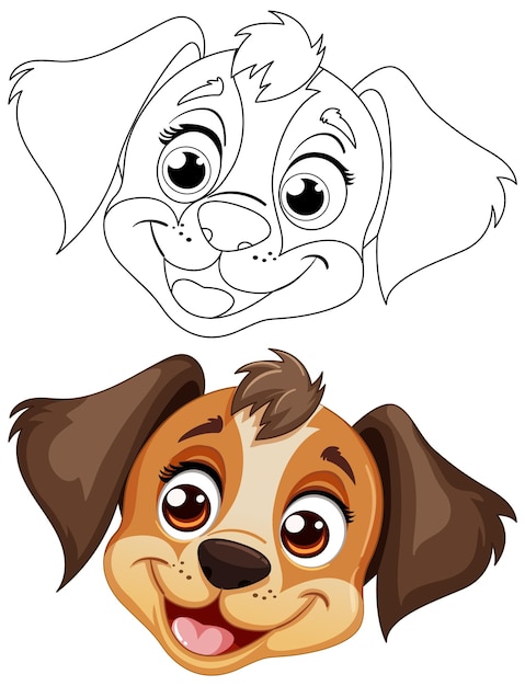 Ilustración vectorial de un cachorro alegre