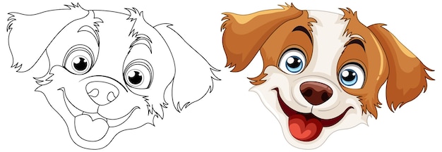 Ilustración vectorial de un cachorro alegre