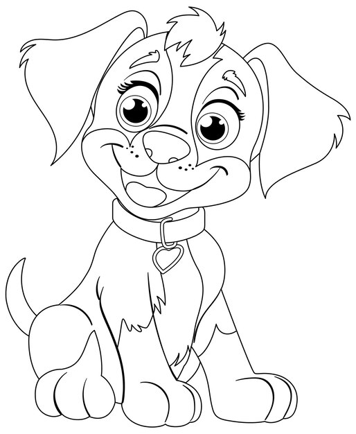 Ilustración vectorial de un cachorro alegre