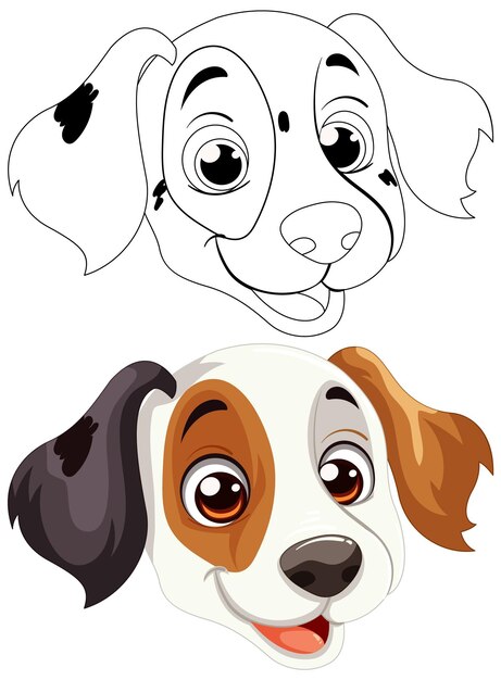 Ilustración vectorial de un cachorro alegre