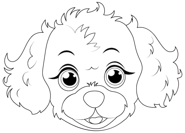 Vector gratuito ilustración vectorial de la cara de un cachorro adorable