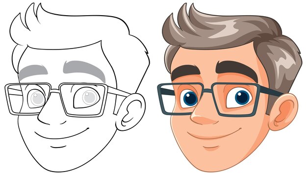 Ilustración vectorial de la cara del hombre