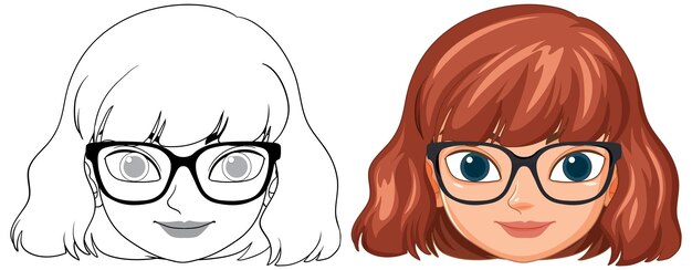 Ilustración vectorial de la cara de la mujer