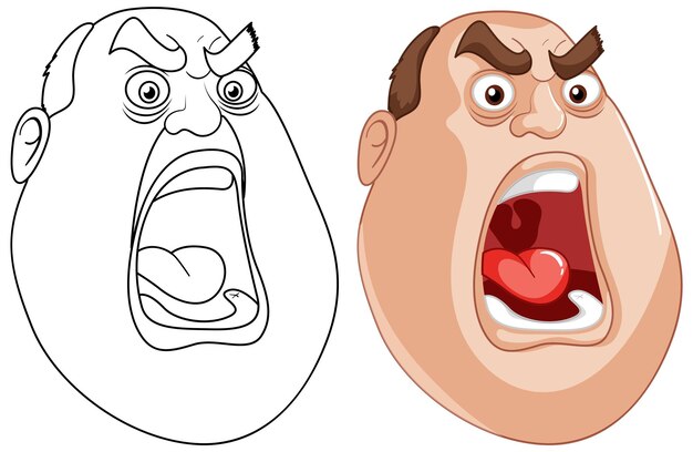 Ilustración vectorial de caricaturas expresivas