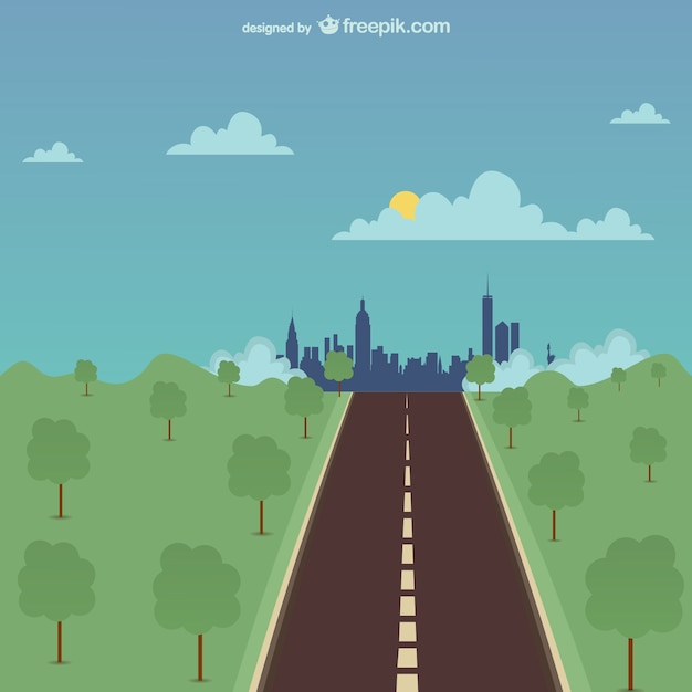 Ilustración vectorial de carretera