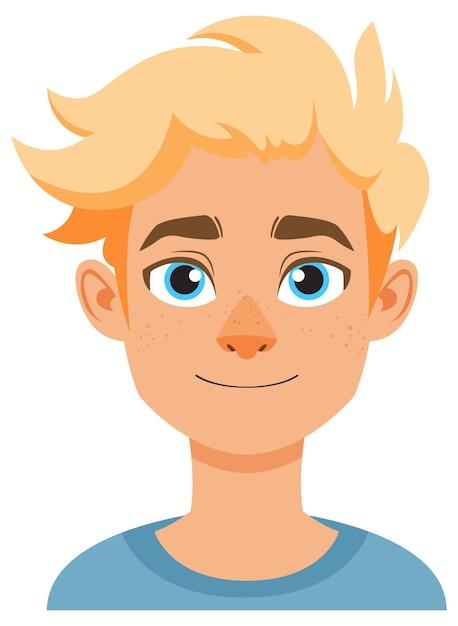 Ilustración vectorial del chico rubio sonriente