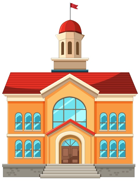 Vector gratuito ilustración vectorial clásica del edificio escolar