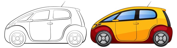 Vector gratuito ilustración vectorial colorida de automóviles compactos